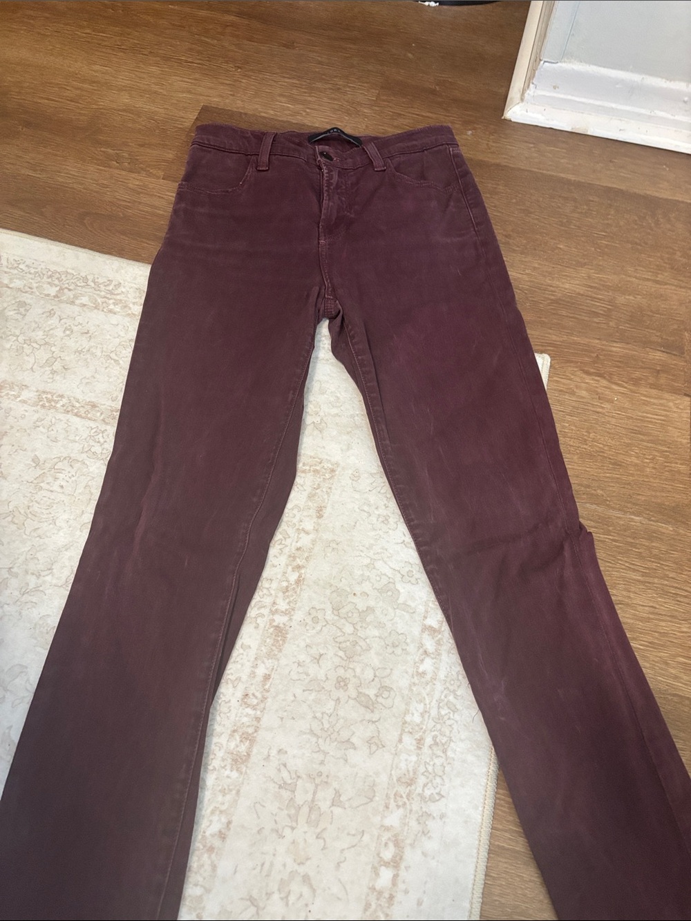 J Brand Classic Women’s Straight-Leg Jeans in Deep Burgundy